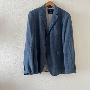 Men's Faconnable Sport Coat linen with elbow patch  size L